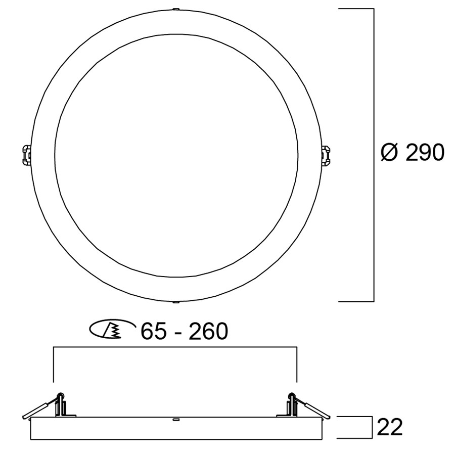 Bild von Start Eco  Downlight 18W/3000-4000-6500K LochØ 65-260mm